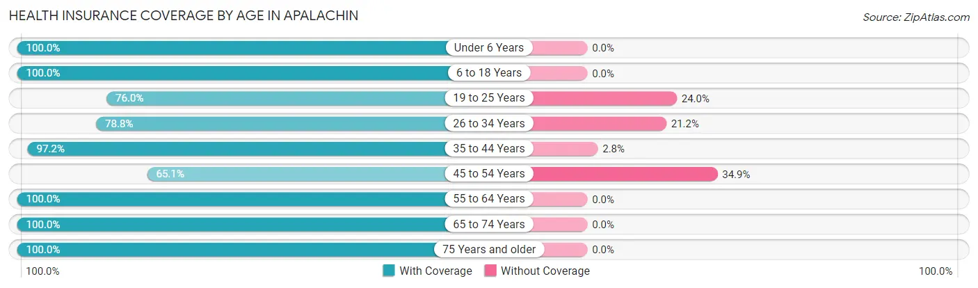 Health Insurance Coverage by Age in Apalachin