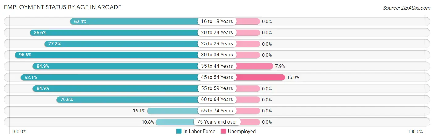 Employment Status by Age in Arcade