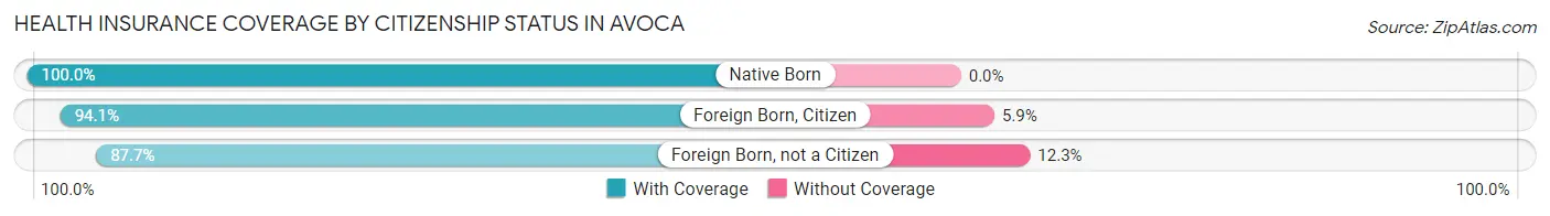 Health Insurance Coverage by Citizenship Status in Avoca