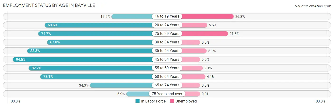 Employment Status by Age in Bayville