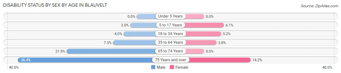 Disability Status by Sex by Age in Blauvelt