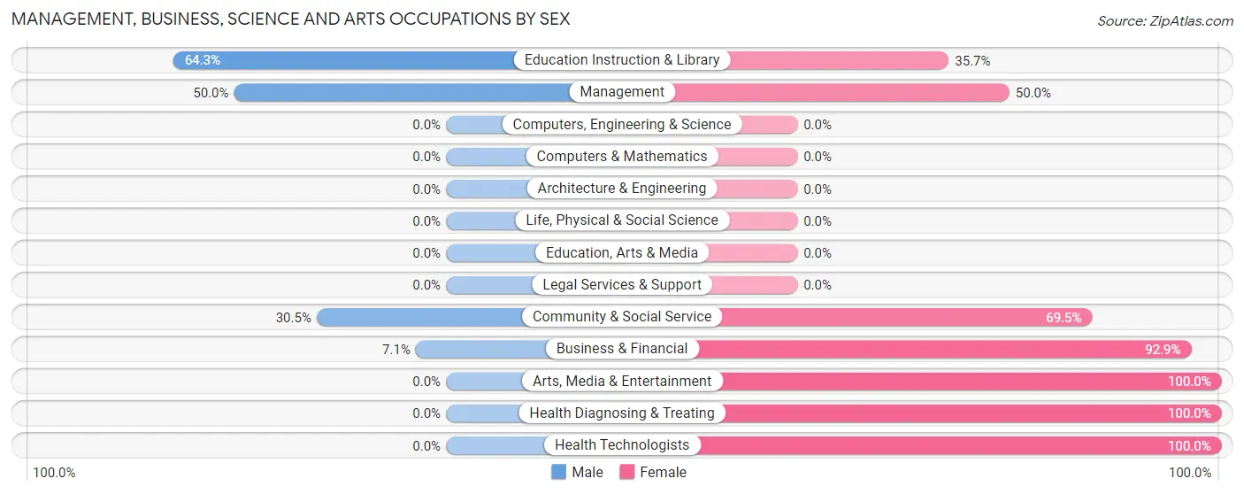 Management, Business, Science and Arts Occupations by Sex in Bloomingburg