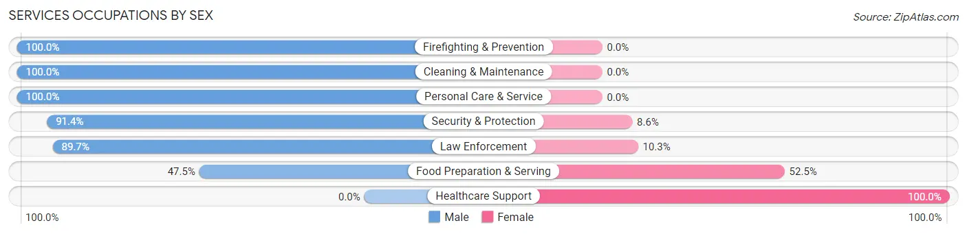 Services Occupations by Sex in Blue Point