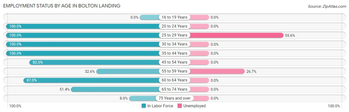 Employment Status by Age in Bolton Landing