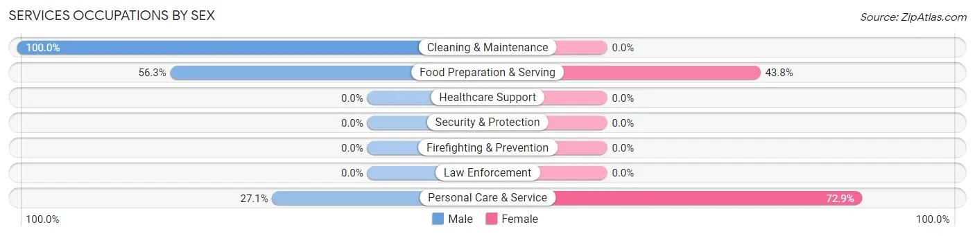 Services Occupations by Sex in Briarcliff Manor