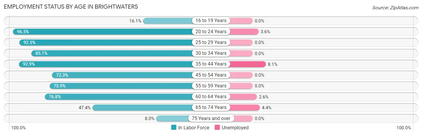 Employment Status by Age in Brightwaters