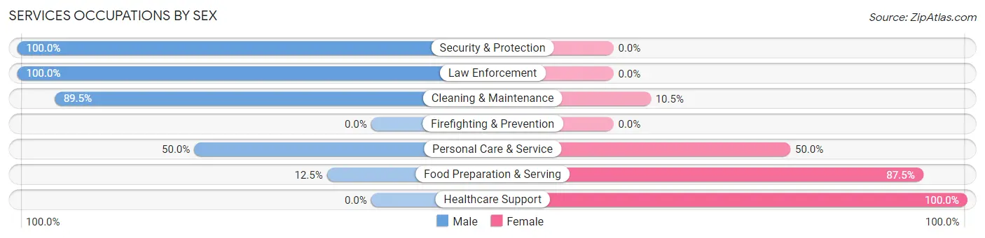 Services Occupations by Sex in Broadalbin
