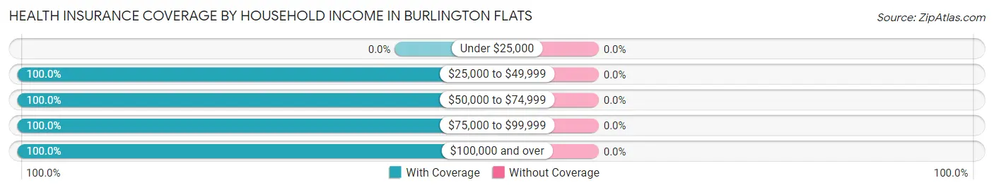Health Insurance Coverage by Household Income in Burlington Flats