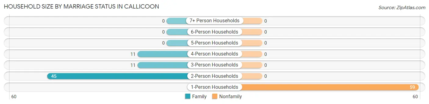 Household Size by Marriage Status in Callicoon