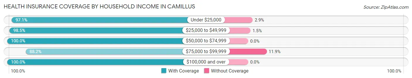 Health Insurance Coverage by Household Income in Camillus