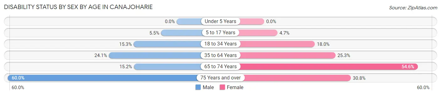 Disability Status by Sex by Age in Canajoharie