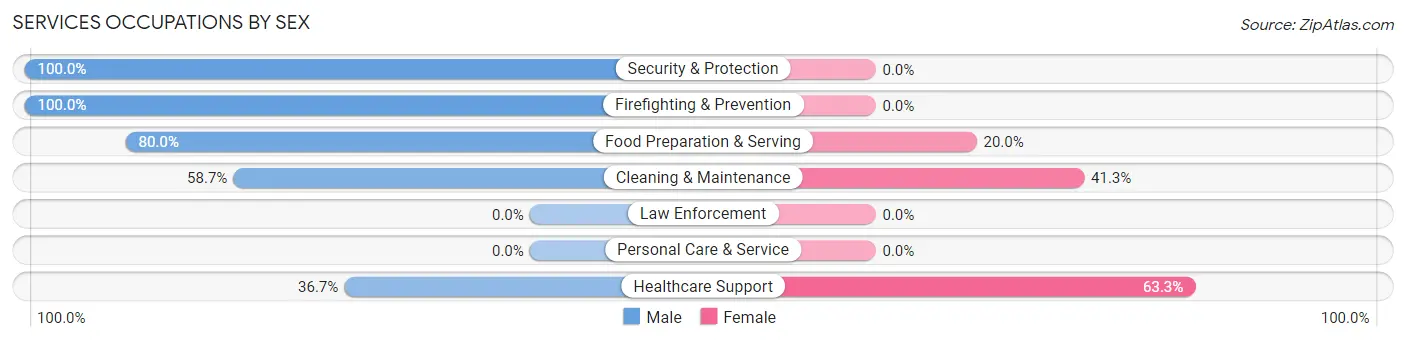 Services Occupations by Sex in Canajoharie