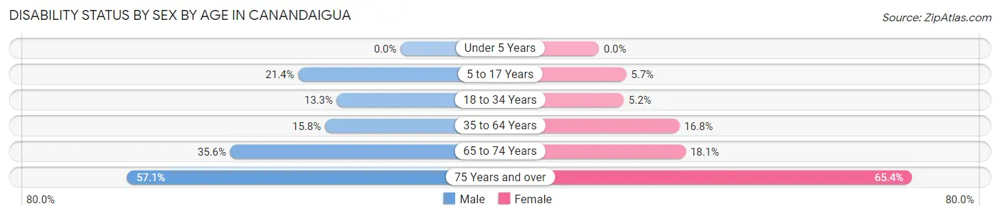 Disability Status by Sex by Age in Canandaigua