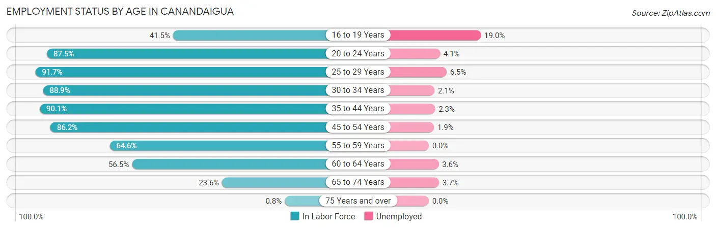 Employment Status by Age in Canandaigua