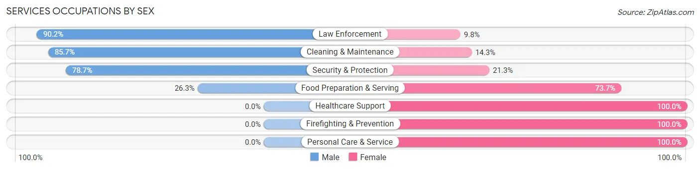 Services Occupations by Sex in Canisteo