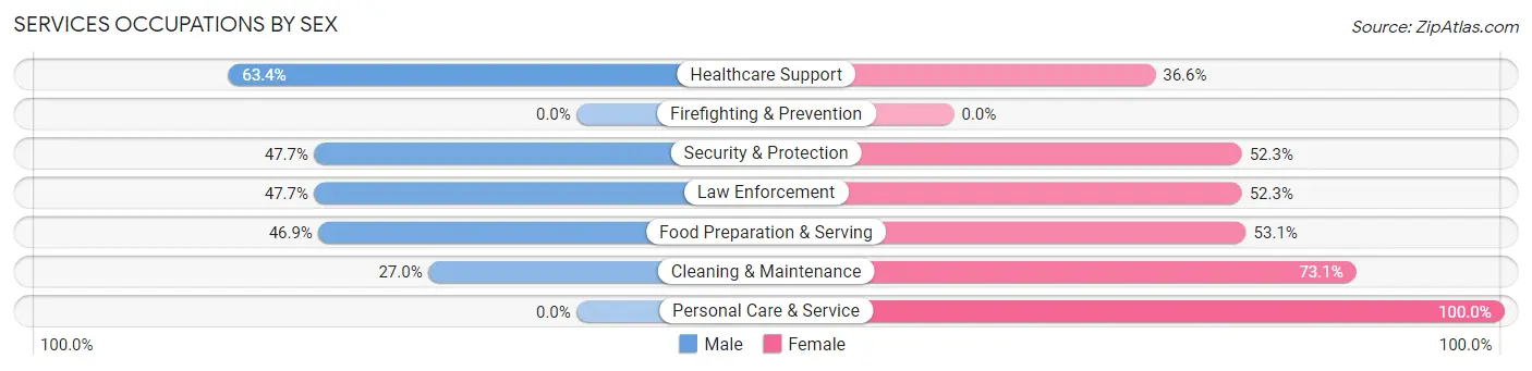 Services Occupations by Sex in Carle Place