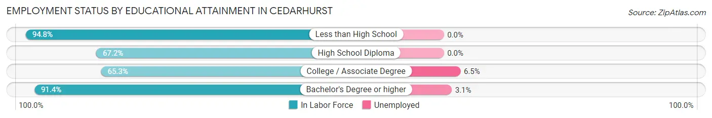 Employment Status by Educational Attainment in Cedarhurst