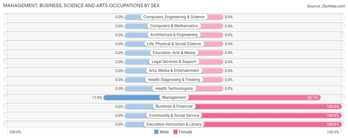 Management, Business, Science and Arts Occupations by Sex in Central Bridge