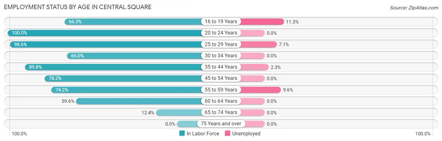Employment Status by Age in Central Square