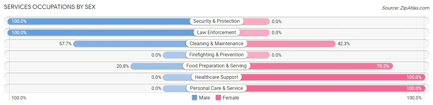 Services Occupations by Sex in Central Square