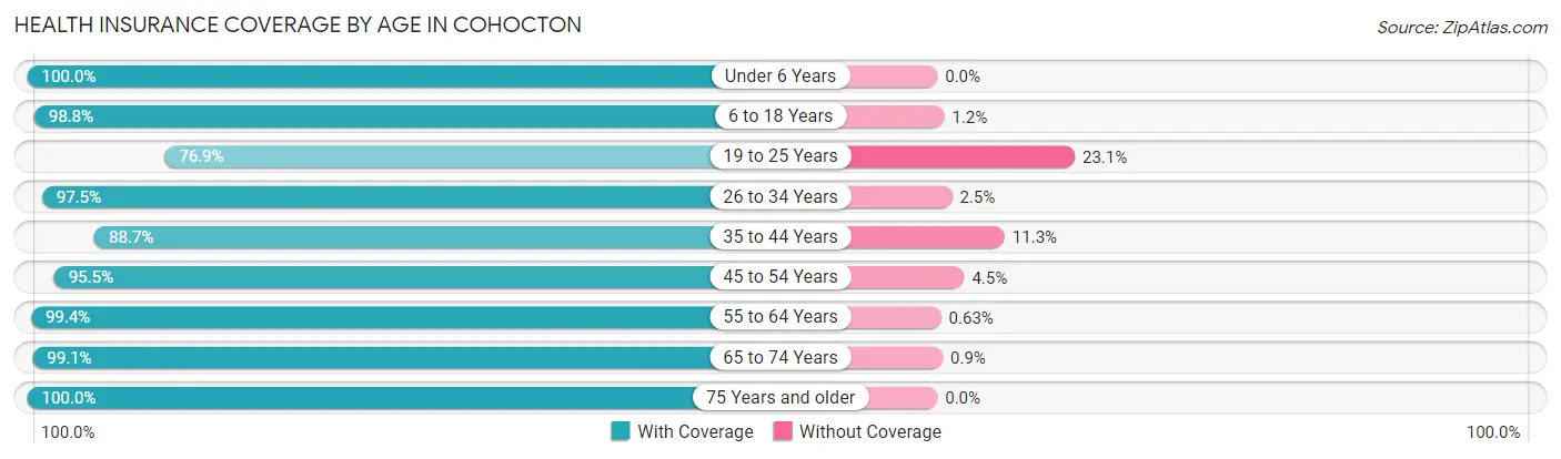 Health Insurance Coverage by Age in Cohocton