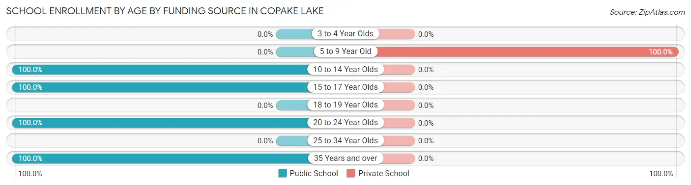 School Enrollment by Age by Funding Source in Copake Lake