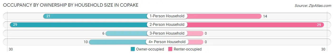 Occupancy by Ownership by Household Size in Copake