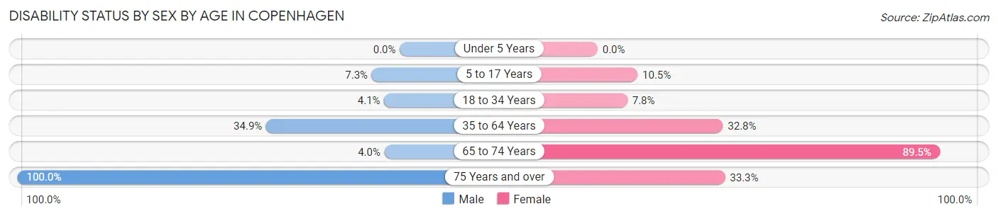Disability Status by Sex by Age in Copenhagen