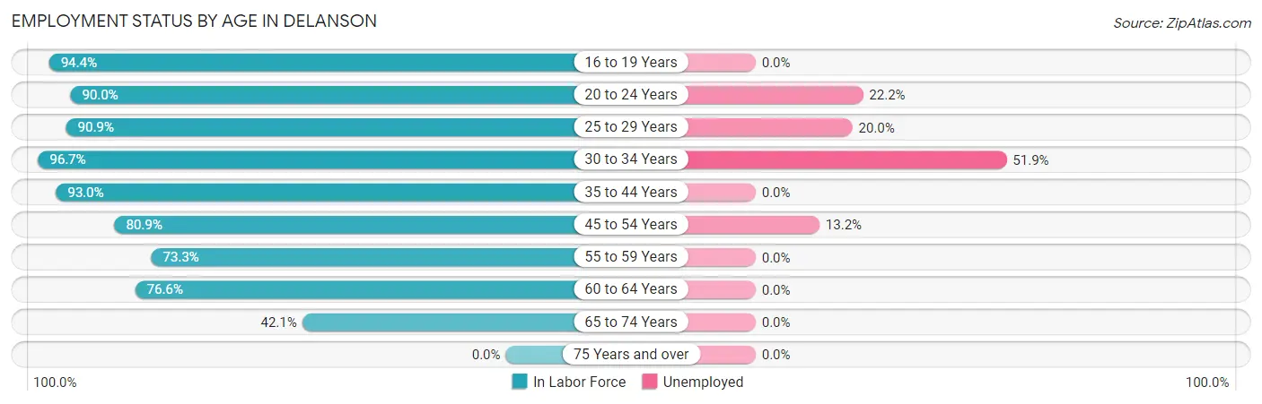 Employment Status by Age in Delanson