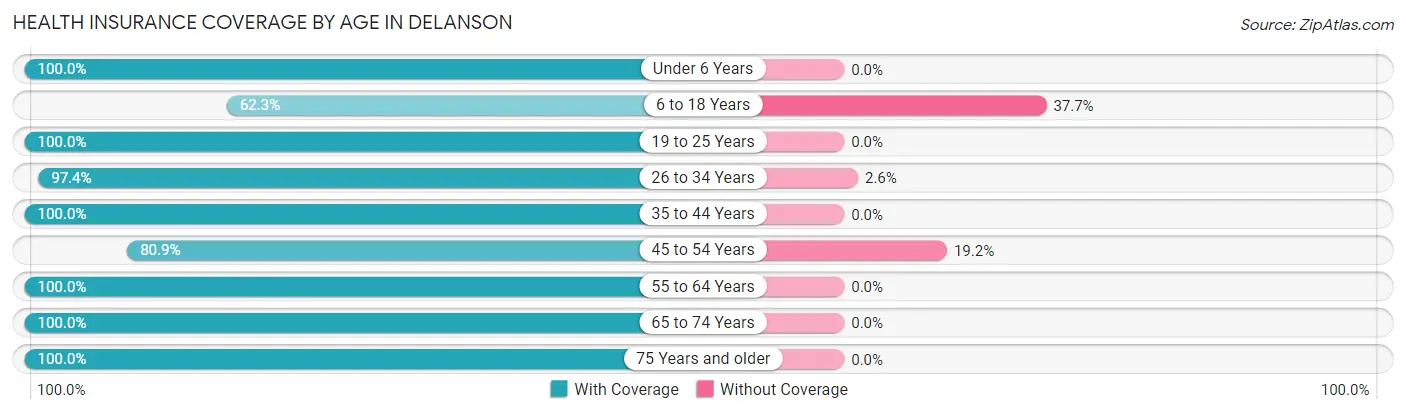 Health Insurance Coverage by Age in Delanson