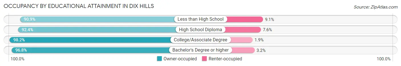 Occupancy by Educational Attainment in Dix Hills