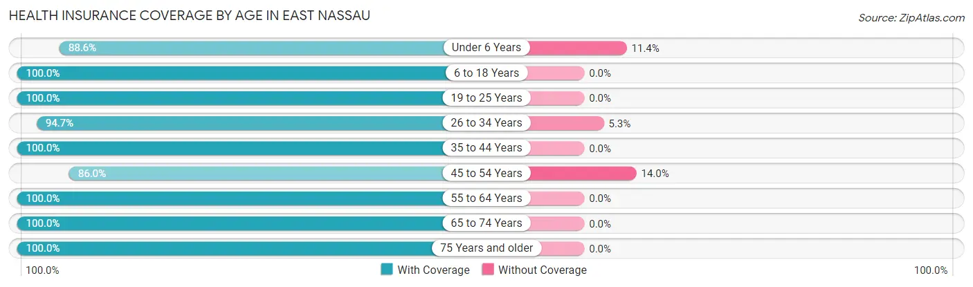 Health Insurance Coverage by Age in East Nassau