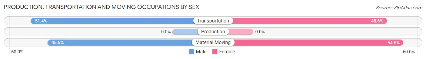 Production, Transportation and Moving Occupations by Sex in Eastport
