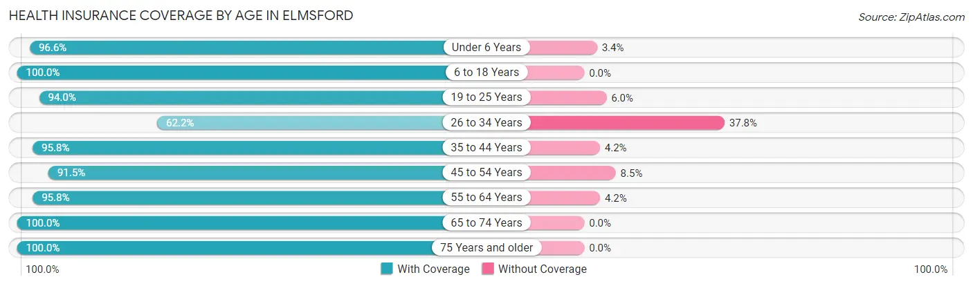 Health Insurance Coverage by Age in Elmsford