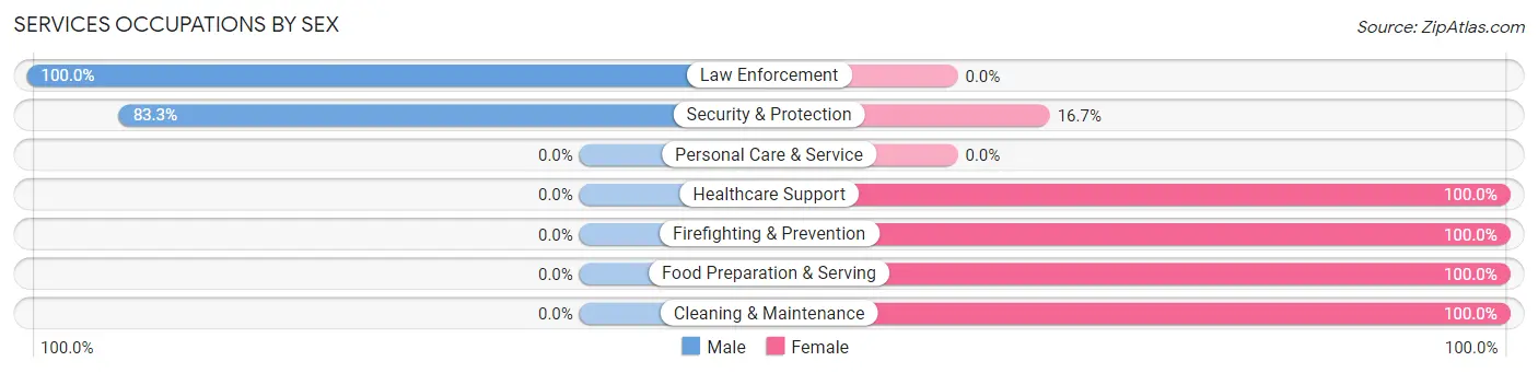 Services Occupations by Sex in Erin