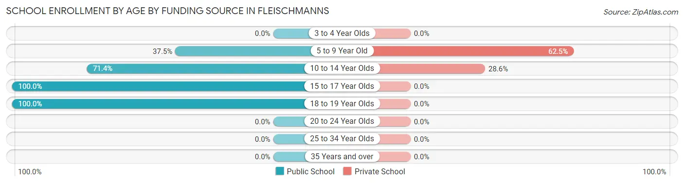 School Enrollment by Age by Funding Source in Fleischmanns