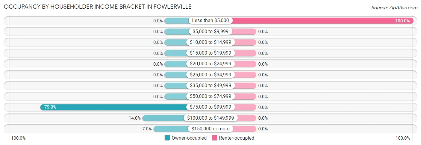 Occupancy by Householder Income Bracket in Fowlerville