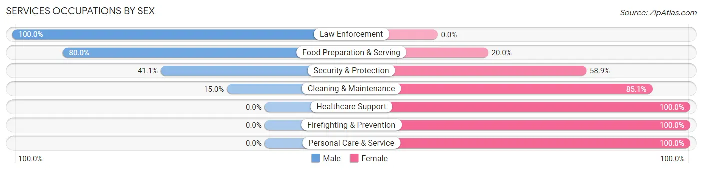 Services Occupations by Sex in Gouverneur