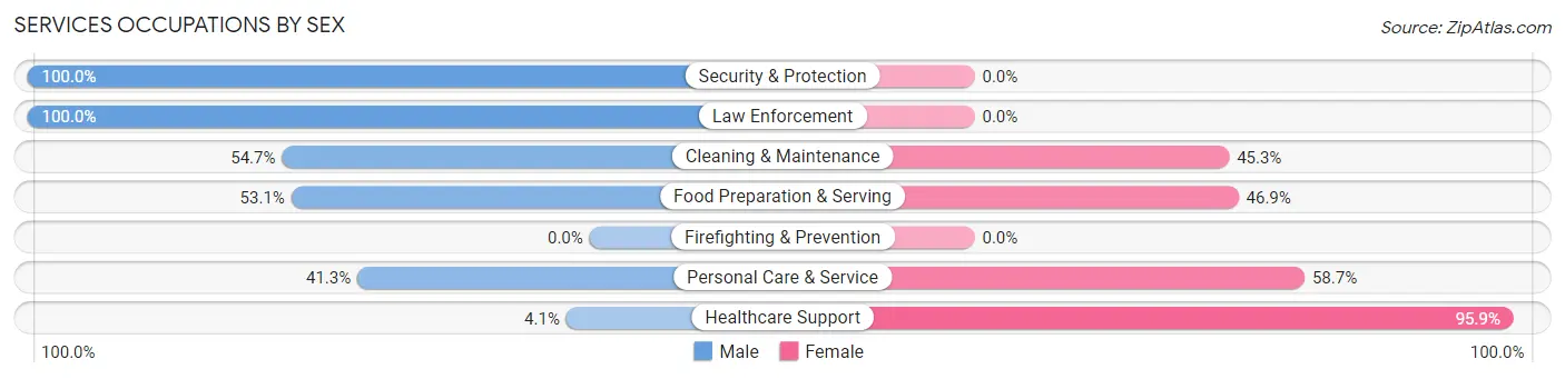 Services Occupations by Sex in Gowanda