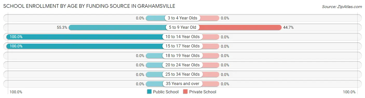 School Enrollment by Age by Funding Source in Grahamsville