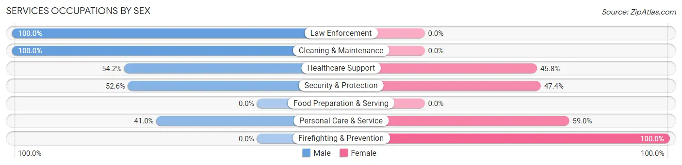 Services Occupations by Sex in Greenvale