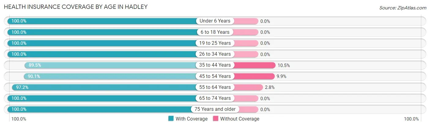 Health Insurance Coverage by Age in Hadley