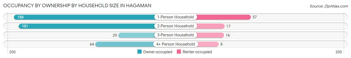 Occupancy by Ownership by Household Size in Hagaman