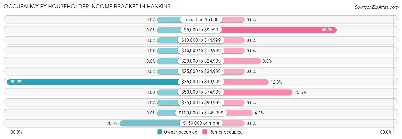 Occupancy by Householder Income Bracket in Hankins