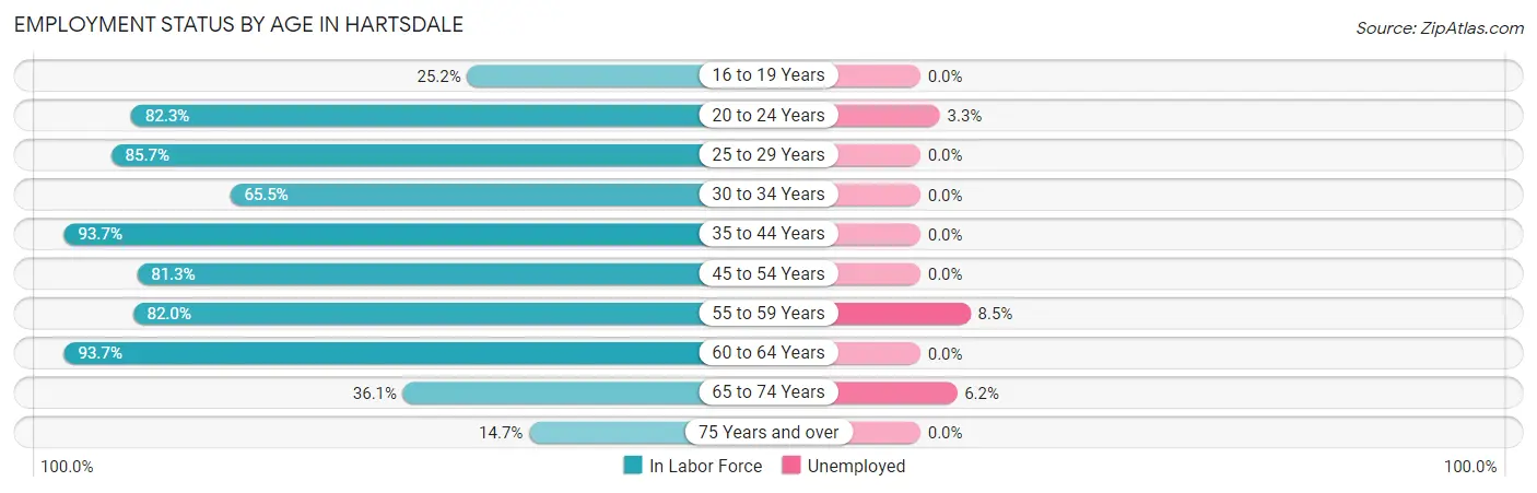 Employment Status by Age in Hartsdale