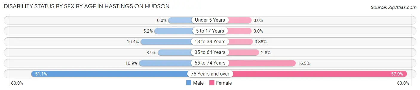 Disability Status by Sex by Age in Hastings On Hudson