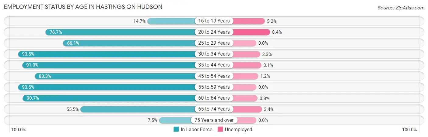 Employment Status by Age in Hastings On Hudson
