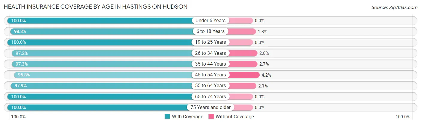 Health Insurance Coverage by Age in Hastings On Hudson