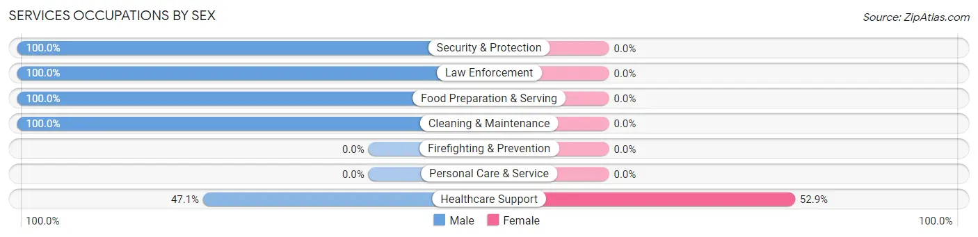 Services Occupations by Sex in Hermon