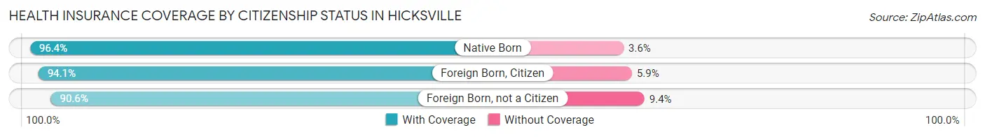 Health Insurance Coverage by Citizenship Status in Hicksville